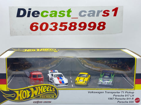 Hot wheels Volkswagen Transport T1 Pick up, Porsche 917 LH, ‘67 Porsche 911 R & Porsche 935.