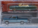 Greenlight ‘67 Ford F-250 & Thunderbird & Enclosed Car Trailer 1:64.