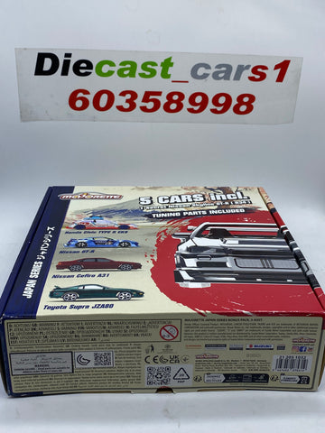 Majorette Nissan GT-R, Nissan Cefiro A31, Toyota Supra JZA80, Honda Civic Type R EK9 1.64.