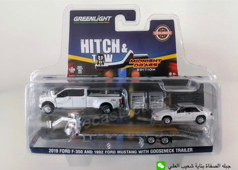 Greenlight ‘19 Ford F-350 & ‘92 Mustang LX with trailer 1:64.